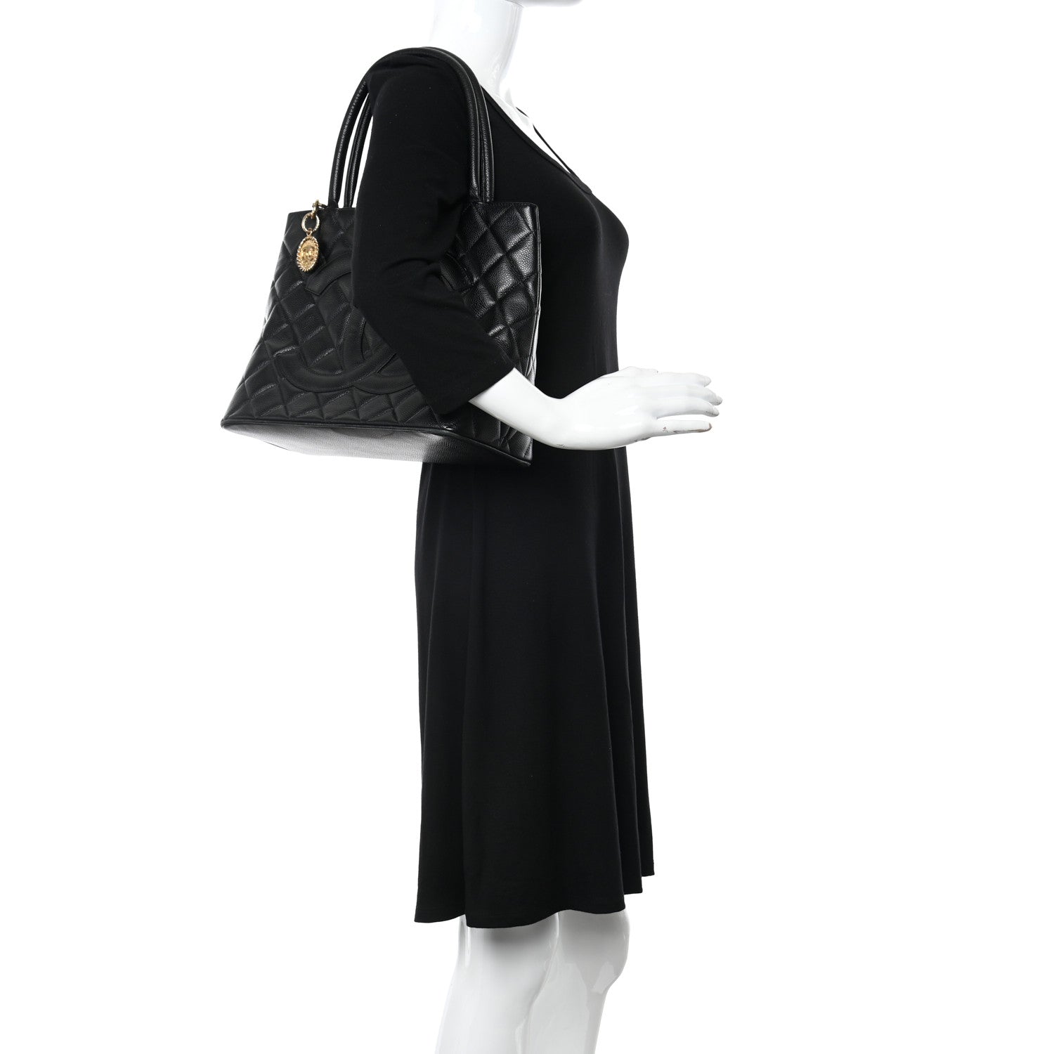 Chanel Caviar Quilted Medallion Tote Black 2 of 11