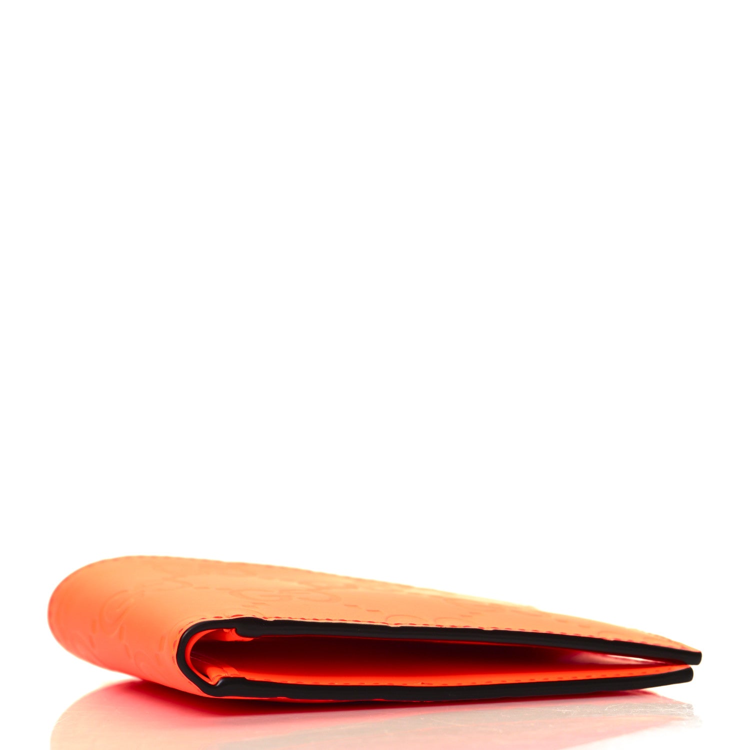 Gucci Rubber Effect GG Embossed Bi-Fold Wallet Fluorescent Orange 4 of 8