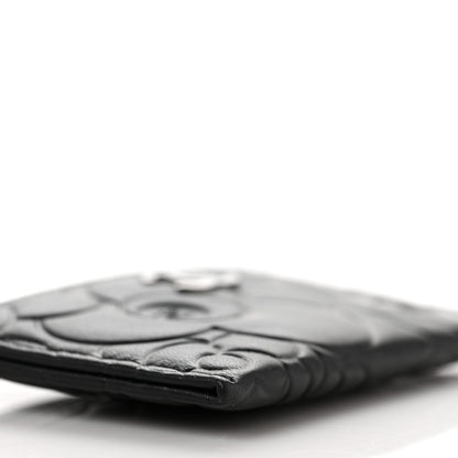 Chanel Lambskin Camellia Embossed Card Holder Black 8 of 10