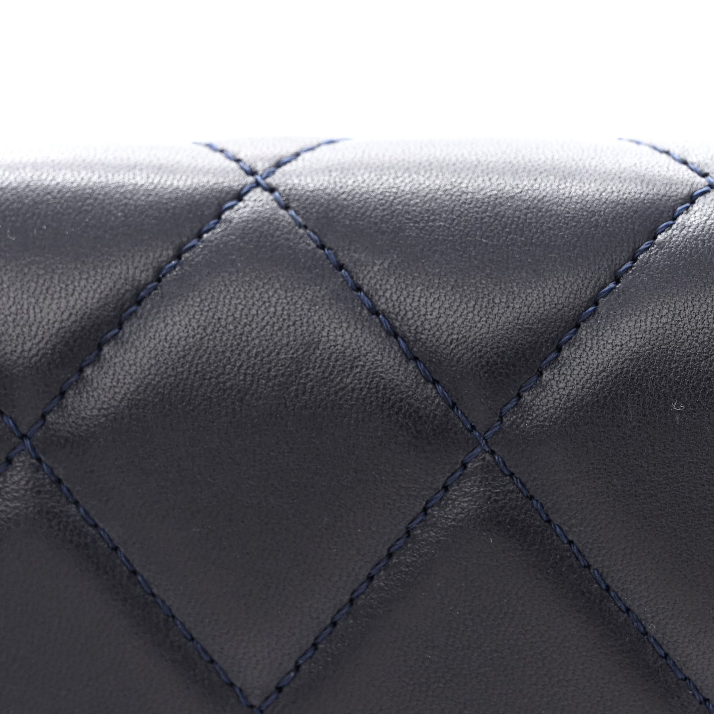 Lambskin Quilted Large Golden Class Flap Navy