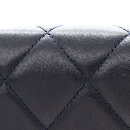 Chanel Lambskin Quilted Large Golden Class Flap Navy 11 of 12