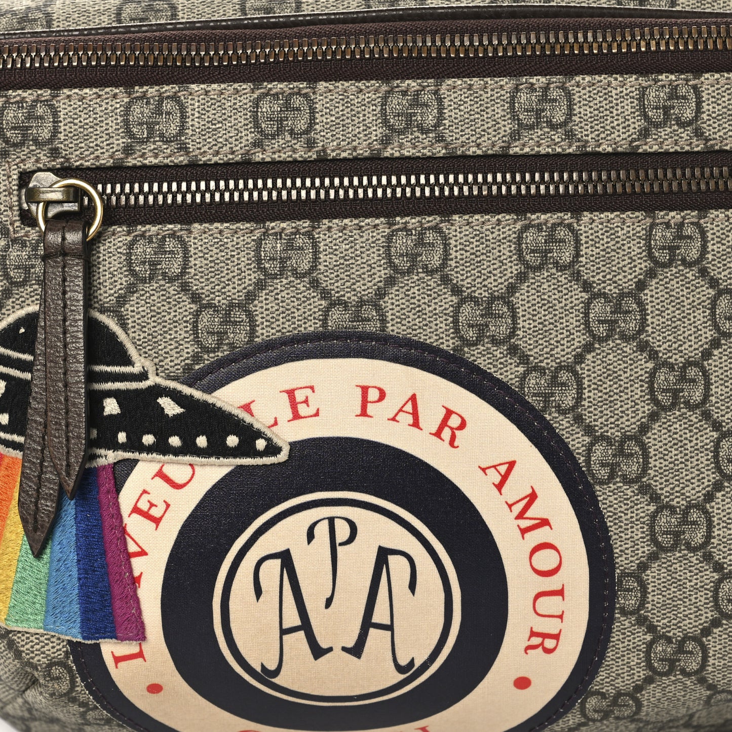 GG Supreme Monogram Courrier Belt Bag Beige New Acero