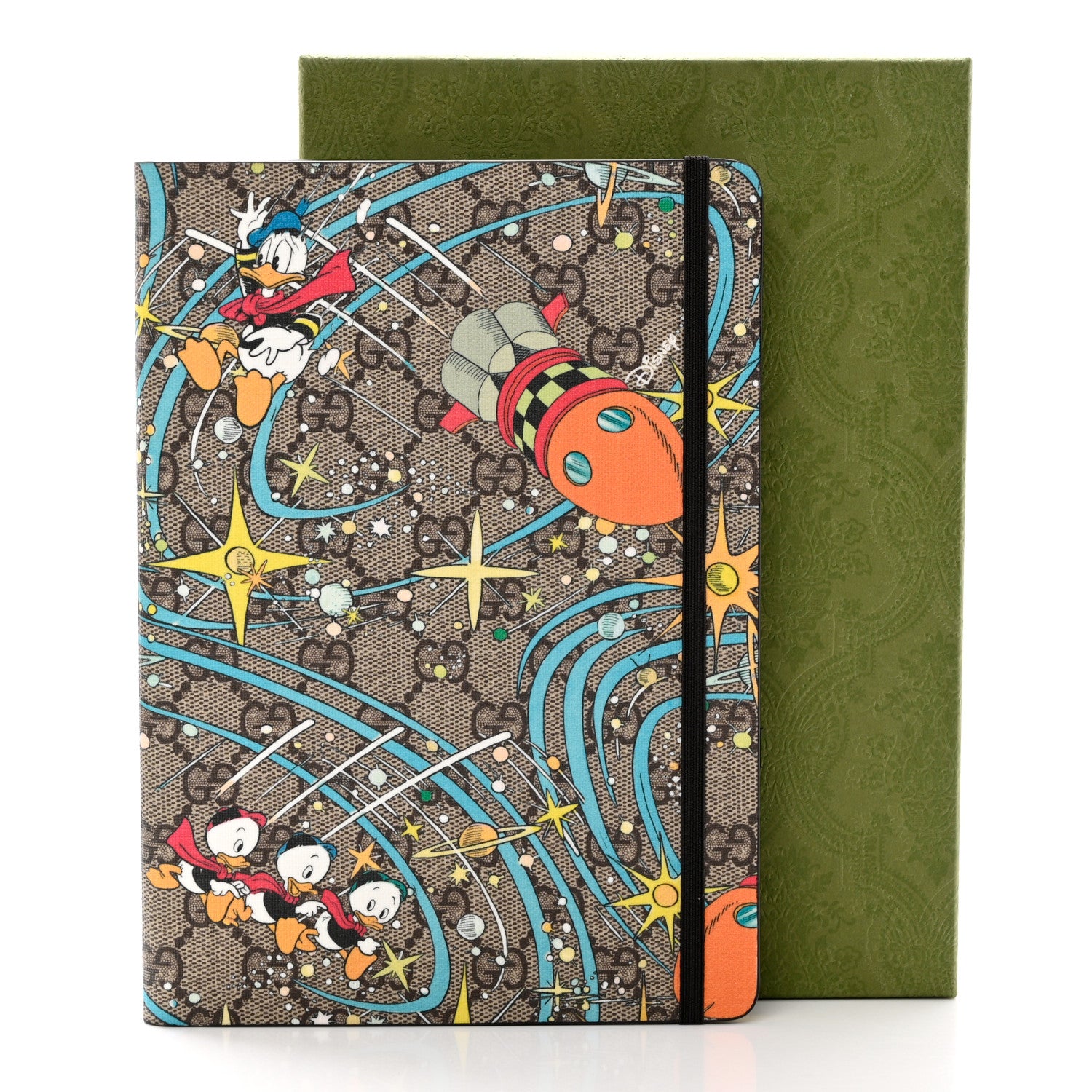 Gucci X DISNEY GG Supreme Monogram Donald Duck Notebook Beige Multicolor New Acero 8 of 8