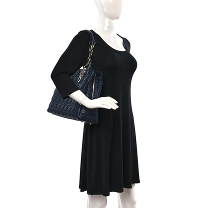 Christian Dior Lambskin Cannage Large Dior Soft Shopping Tote Navy 2 of 9