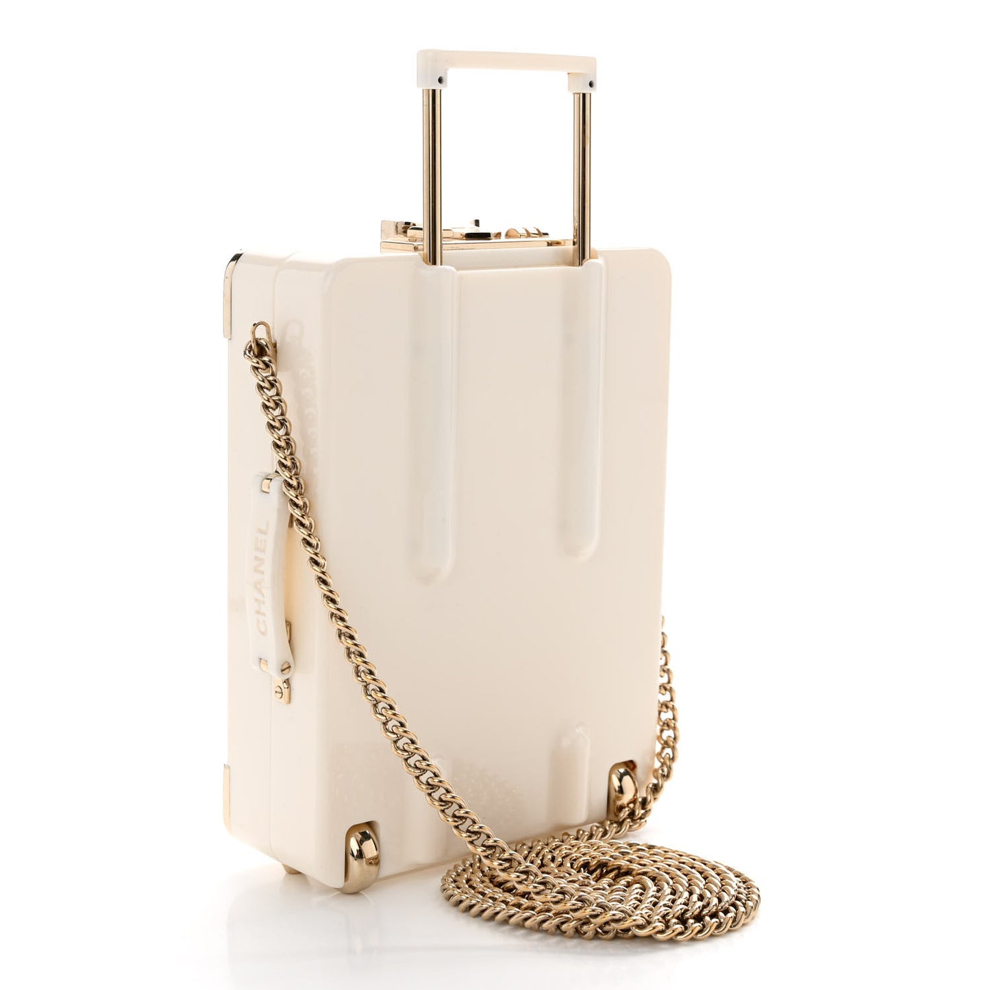 Plexiglass Patent Evening In The Air Mini Trolley Minaudiere Clutch Black White