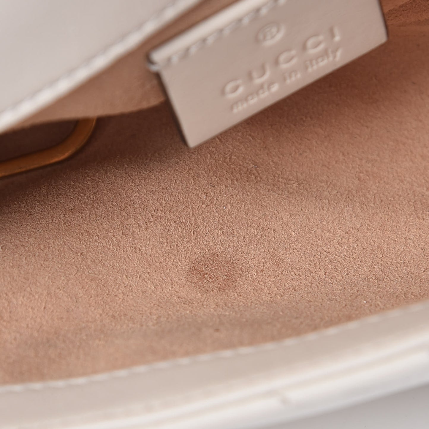 Calfskin Matelasse Super Mini GG Marmont Shoulder Bag White