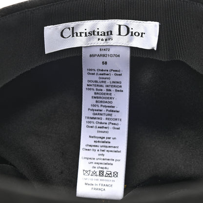 Christian Dior Suede Goatskin Arty Beret Cap 58 Black 8 of 8