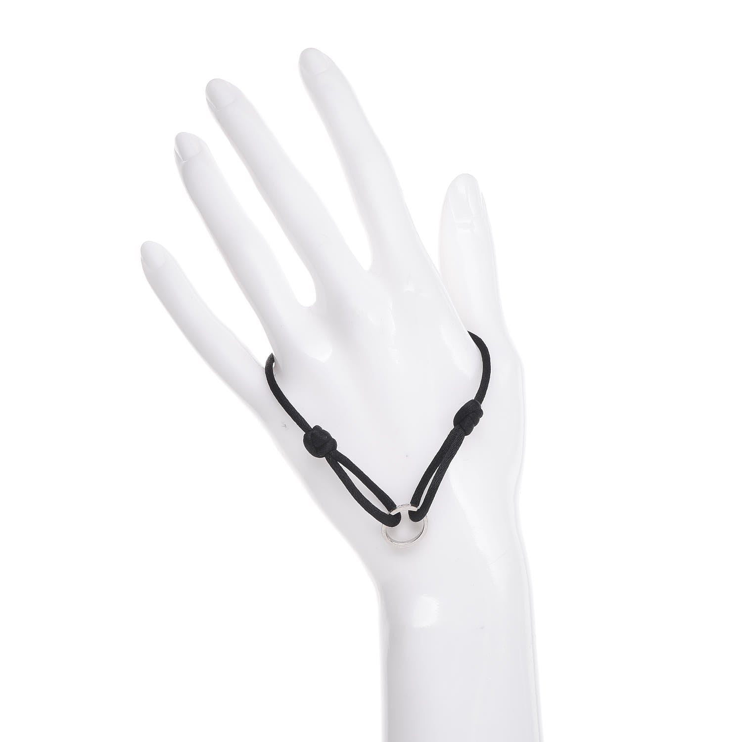 Cartier 18K White Gold Charity LOVE Adjustable Cord Bracelet Black 2 of 14