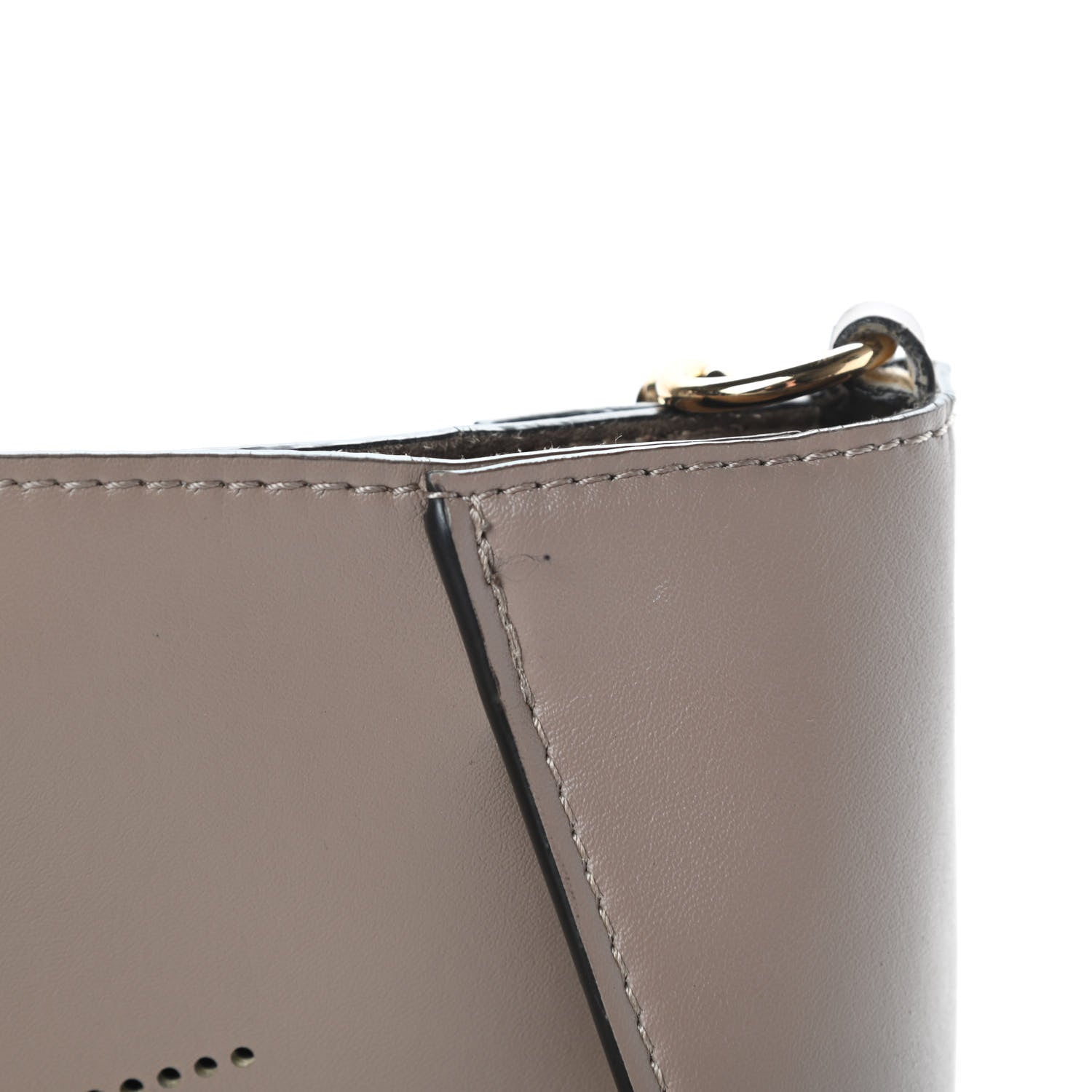 Stella McCartney Eco Alter Nappa Perforated Logo Mini Crossbody Dark Taupe 10 of 11