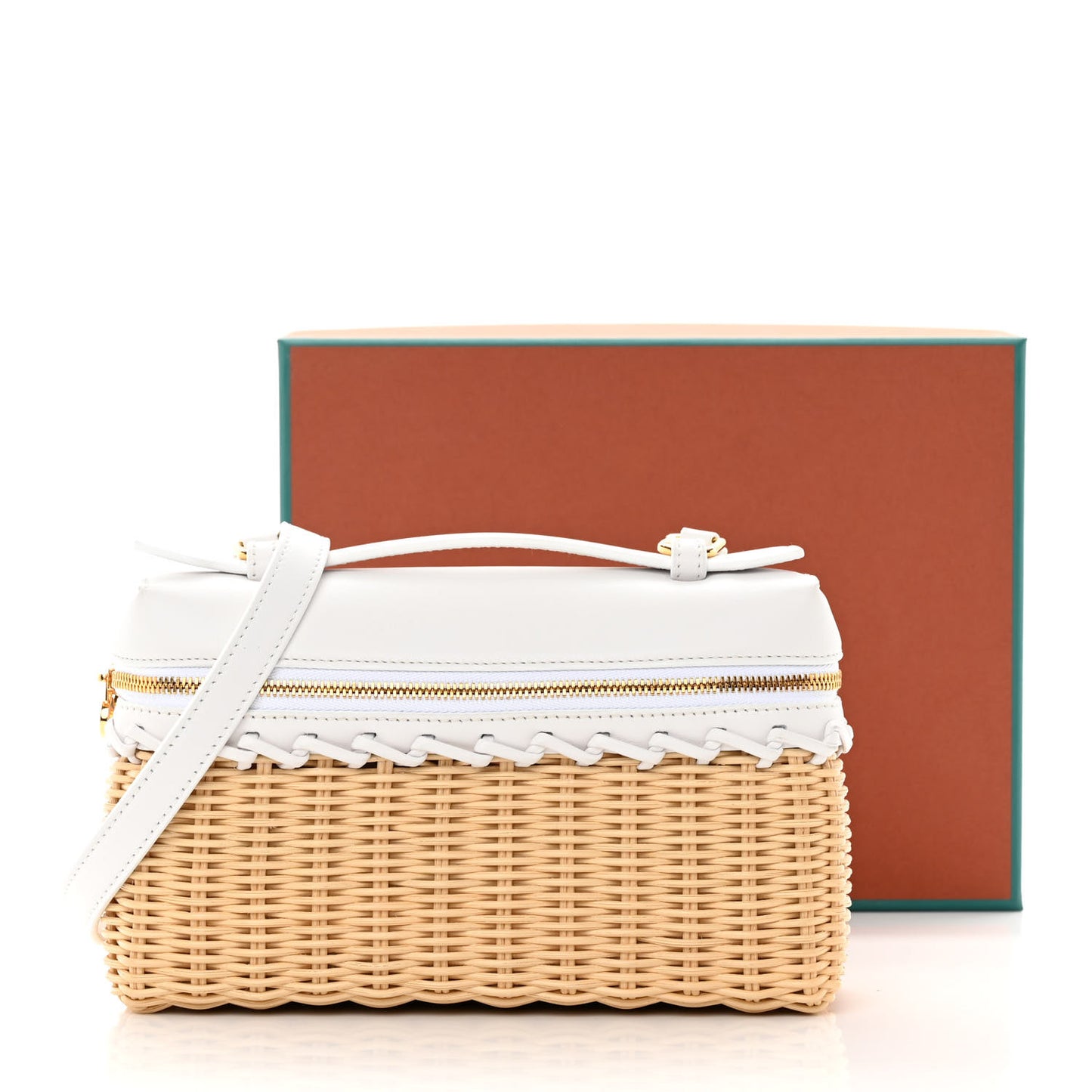 Wicker Calfskin L19 Extra Pocket Pouch White