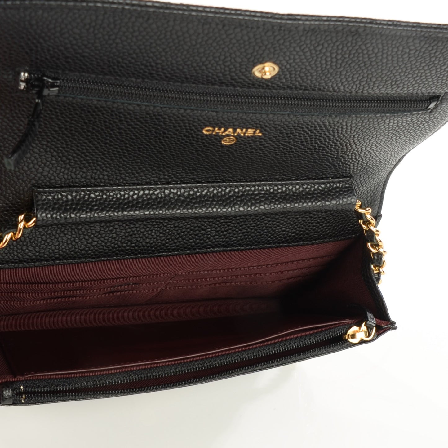 Caviar Quilted Wallet On Chain WOC Black
