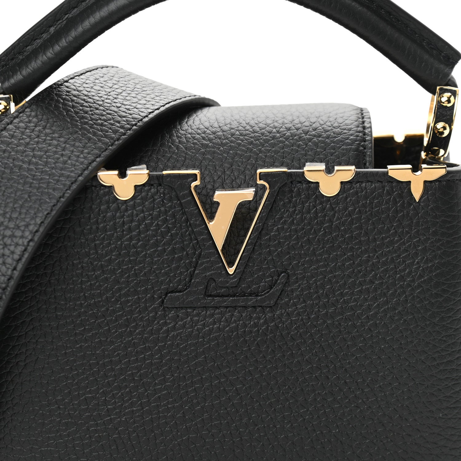 Louis Vuitton Taurillon Embellished Flower Crown Capucines Mini Black 7 of 10