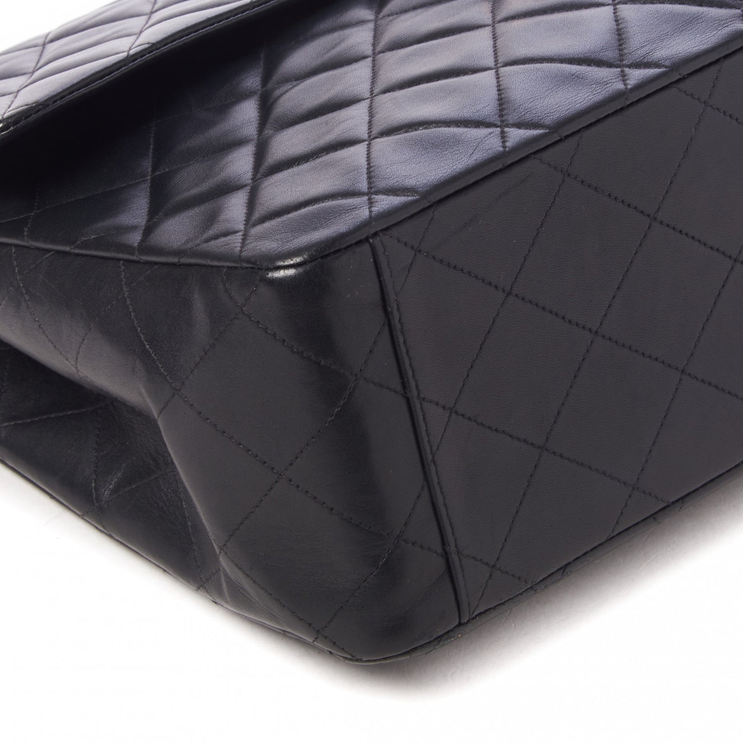 Lambskin Quilted XL Jumbo Single Flap Black