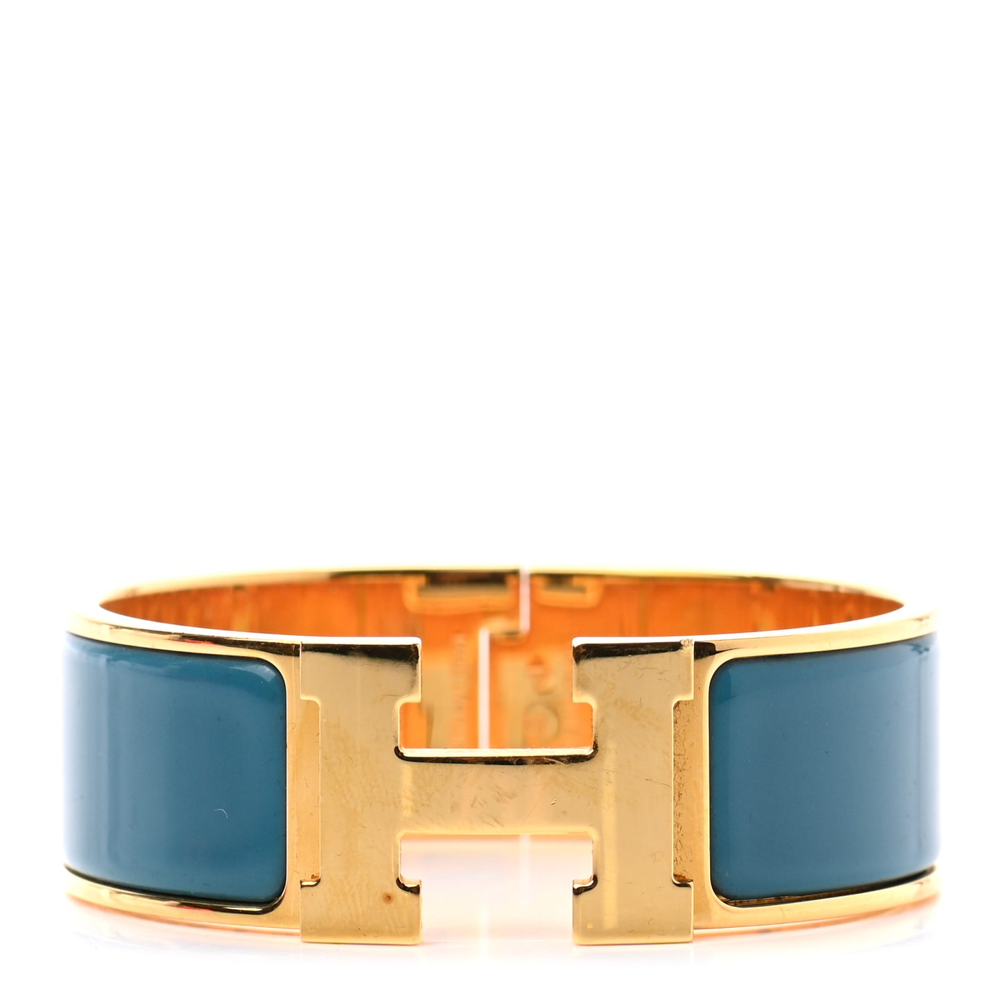 Enamel Wide Clic Clac H Bracelet PM Bleu Canard