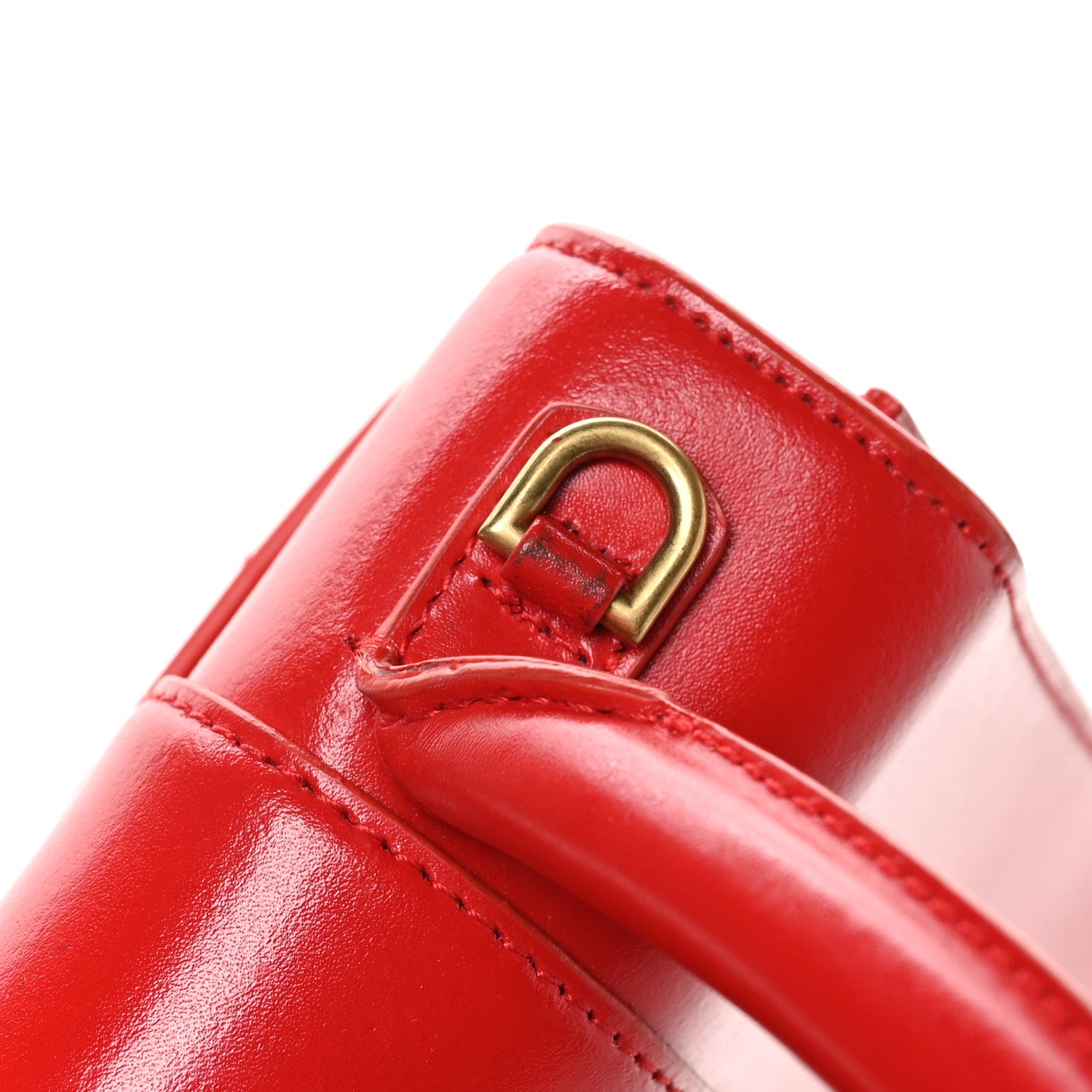 Balenciaga Shiny Box Calfskin Medium Hourglass Top Handle Bag Bright Red 10 of 11