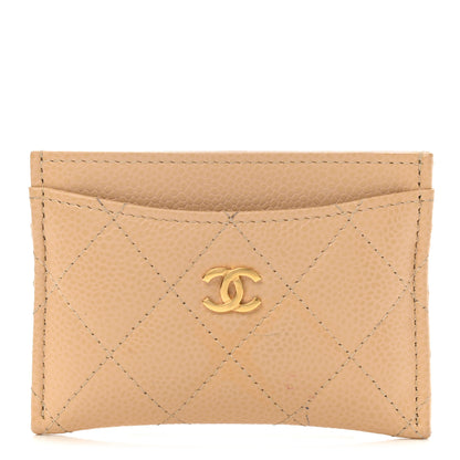 Chanel Caviar Quilted Card Holder Beige 1 of 9