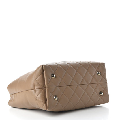 Chanel Caviar Medium Soft CC Top Handle Tote Dark Beige 4 of 13
