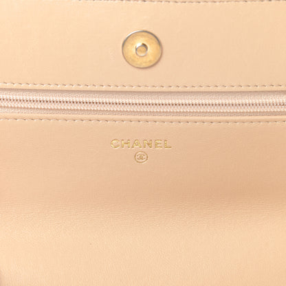 Chanel Wool Tweed Lambskin Quilted Chanel 19 Wallet On Chain WOC and Coin Purse Beige Black 8 of 14