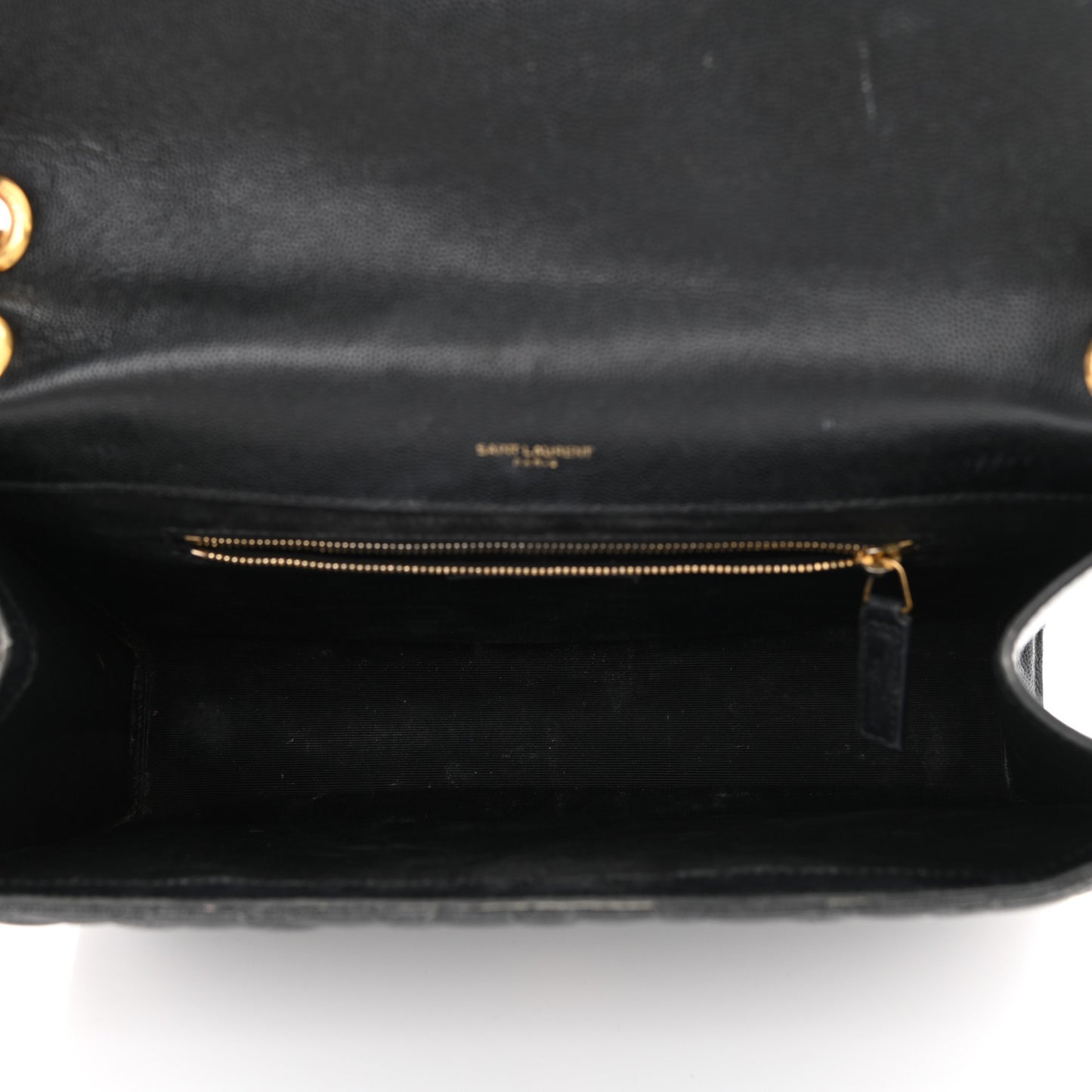 Grain De Poudre Textured Mixed Matelasse Large Triquilt Monogram Satchel Black