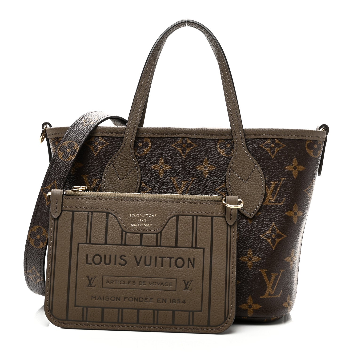 Louis Vuitton Monogram Neverfull Inside Out Bandouliere BB Dark Fango 4 of 17
