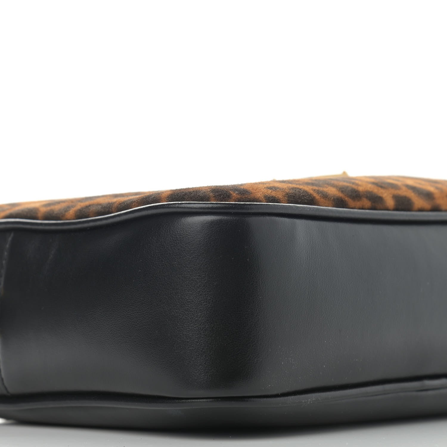 Saint Laurent Calfskin Leopard Print Monogram Lou Camera Bag Black 9 of 10