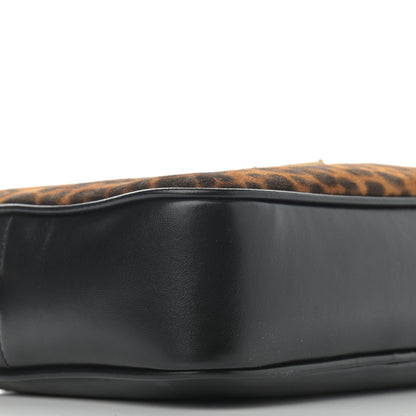 Saint Laurent Calfskin Leopard Print Monogram Lou Camera Bag Black 9 of 10