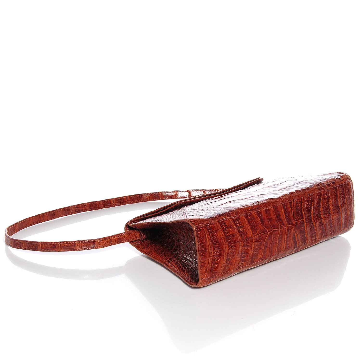 Nancy Gonzalez Crocodile Envelope Clutch Brown 4 of 7