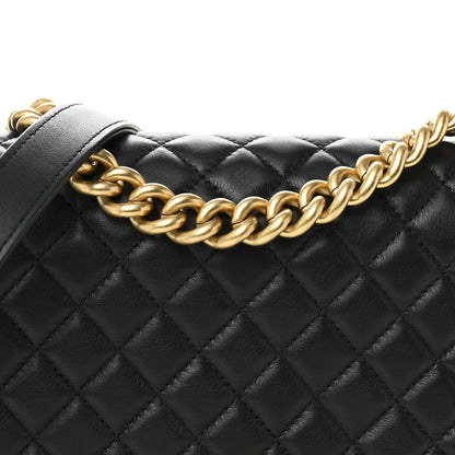 Chanel Calfskin Medium Boy Logo Top Handle Flap Black 8 of 10