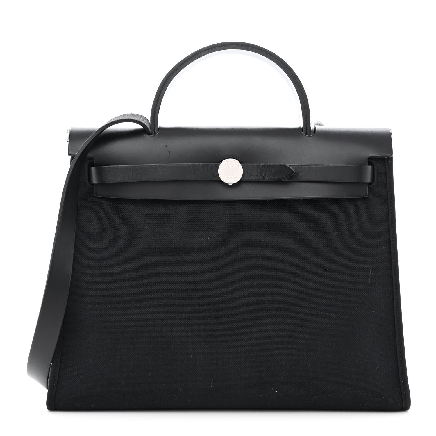 Hermes Military Toile Vache Hunter Herbag Zip PM 31 Black 3 of 13