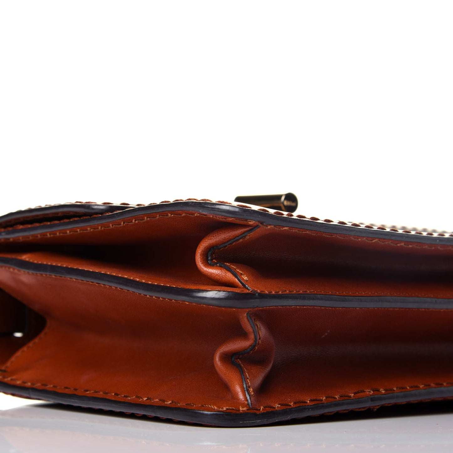 Calfskin Louise Shoulder Bag Brown