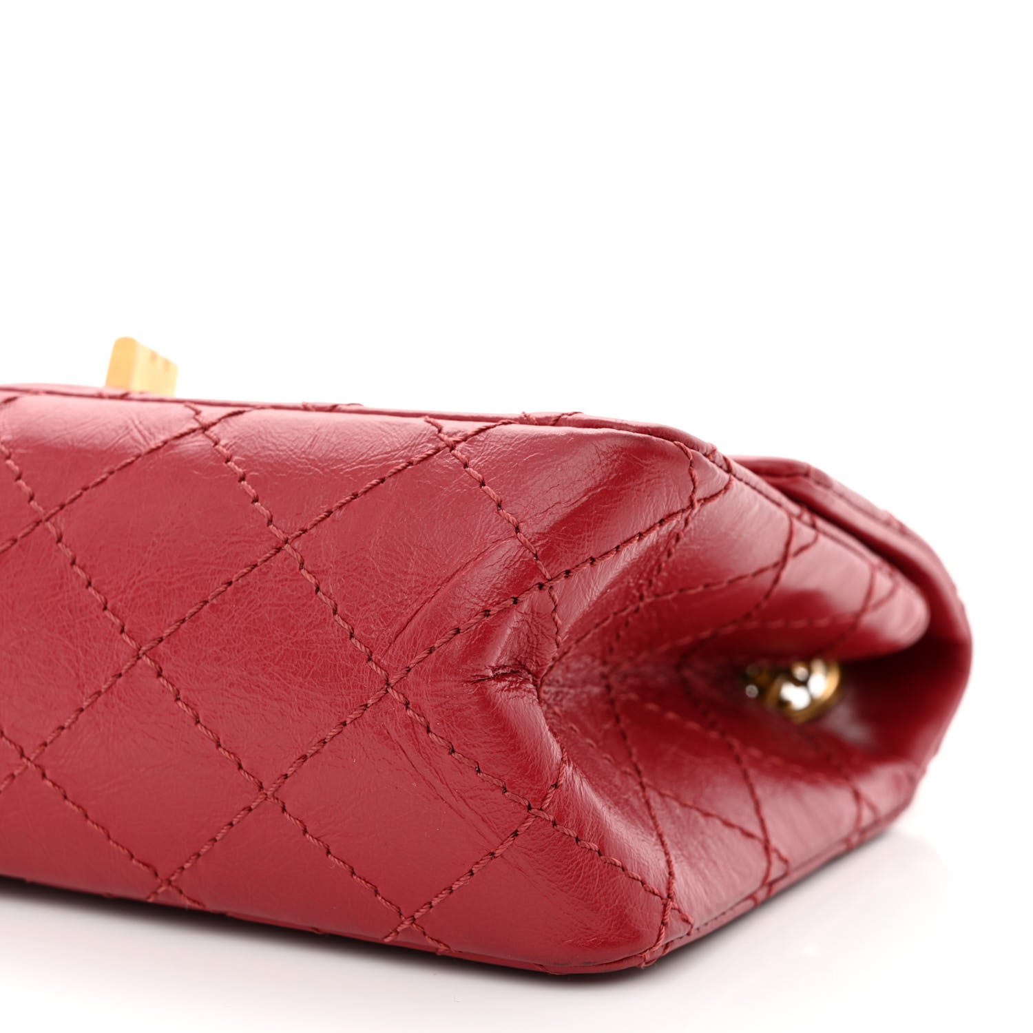 Chanel Aged Calfskin Quilted 2.55 Reissue Mini Flap Red 10 of 11
