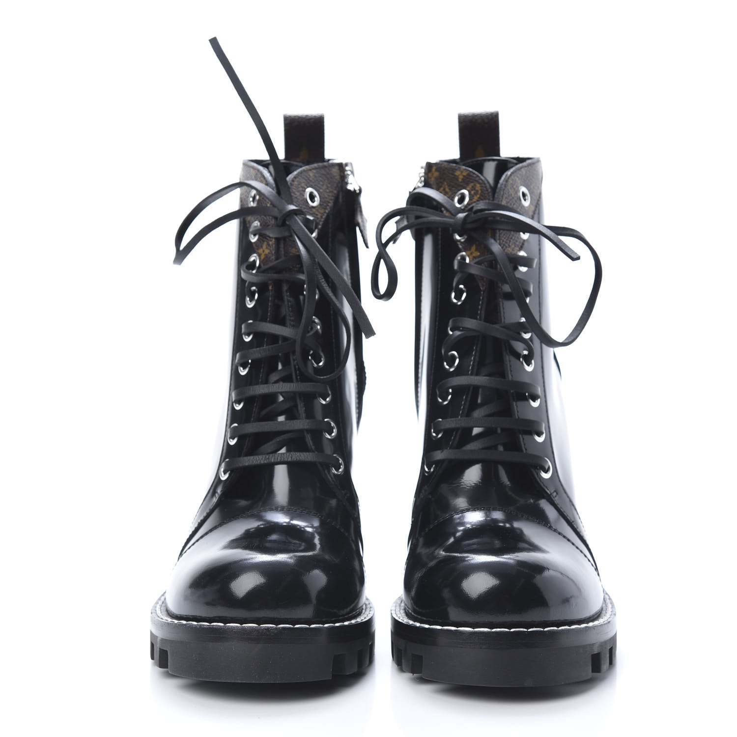 Louis Vuitton Patent Calfskin Monogram Star Trail Ankle Boots 40 Black 2 of 7