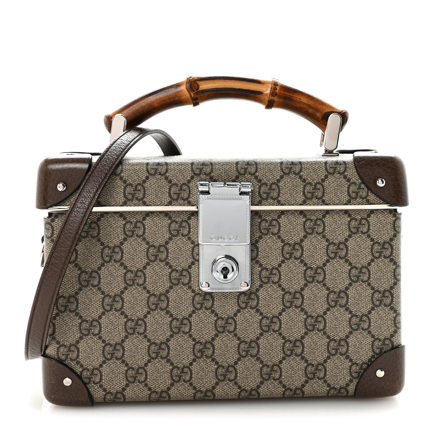 GG Supreme Monogram Globe-Trotter Beauty Case Brown