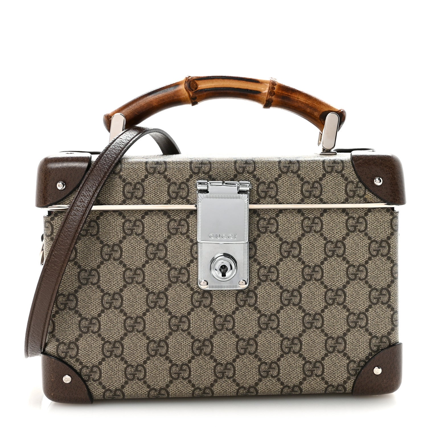 Gucci GG Supreme Monogram Globe-Trotter Beauty Case Brown 1 of 10