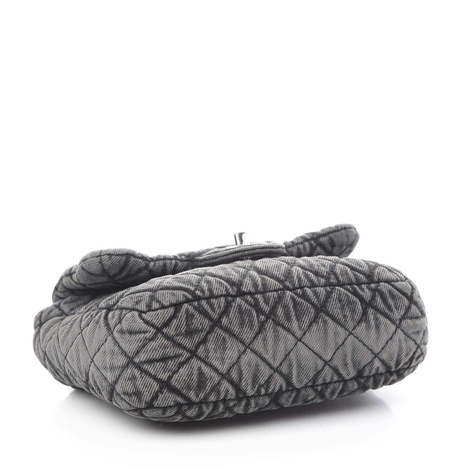 Chanel Washed Denim Quilted Small Denimpression Flap Grey Black 4 of 10