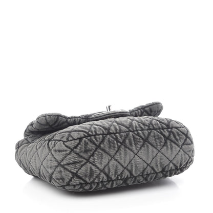 Chanel Washed Denim Quilted Small Denimpression Flap Grey Black 4 of 10
