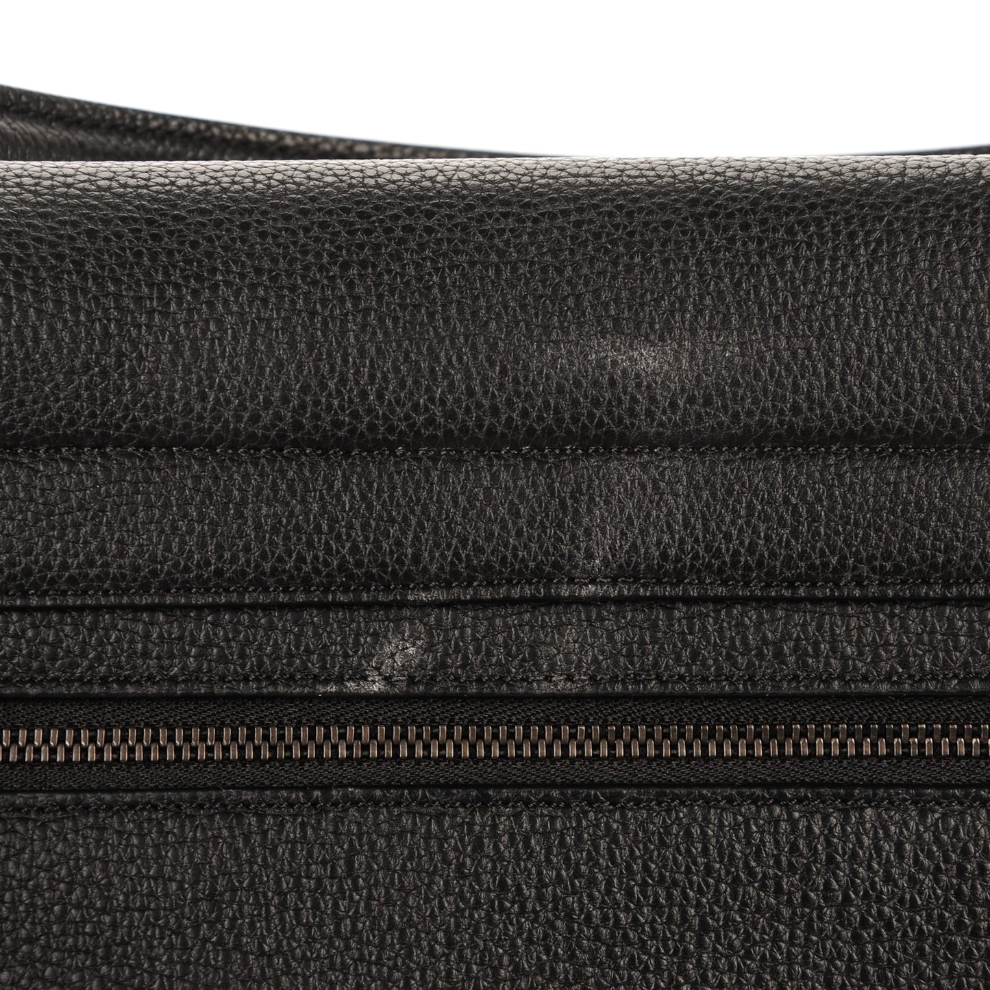 Drummed Calfskin Suede Medium Trapeze Black