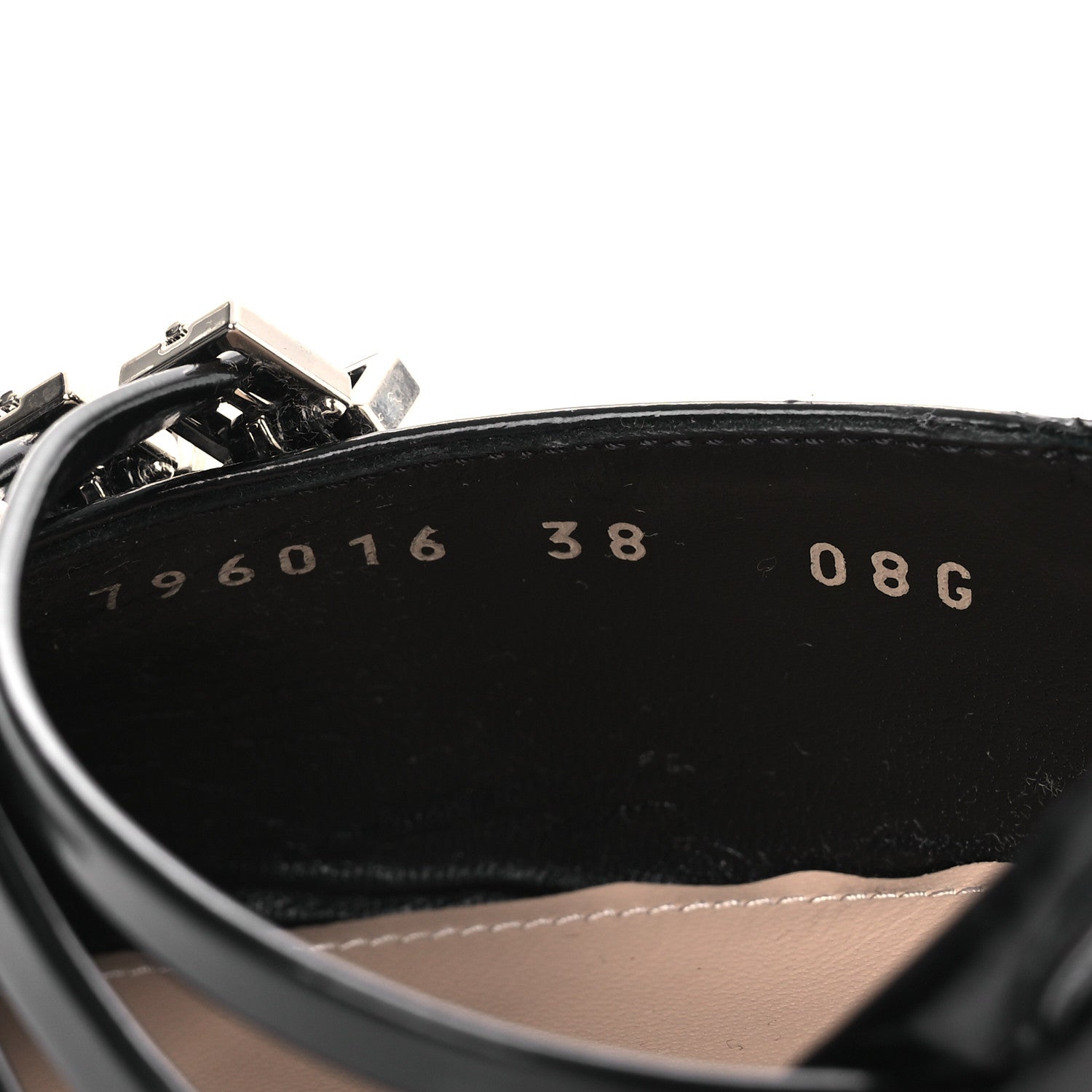Gucci Patent Regent Calfskin Walma 65 Buckle Slingback Pumps 38 Black 10 of 11