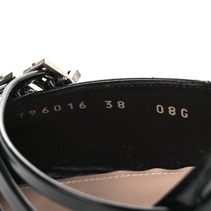 Gucci Patent Regent Calfskin Walma 65 Buckle Slingback Pumps 38 Black 10 of 11
