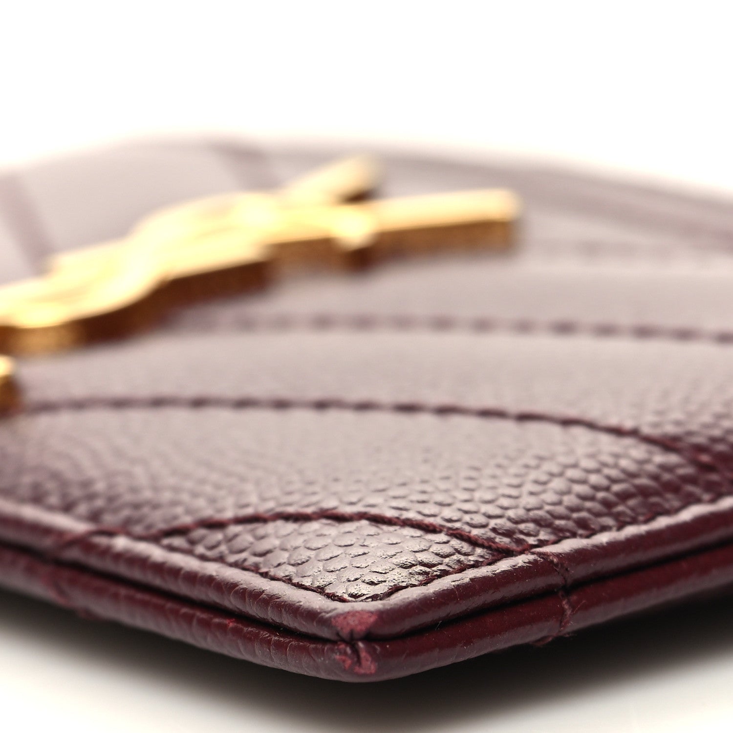 Saint Laurent Grain De Poudre Matelasse Chevron Cassandre Credit Card Case Rouge Legion 10 of 11