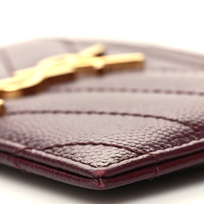 Saint Laurent Grain De Poudre Matelasse Chevron Cassandre Credit Card Case Rouge Legion 10 of 11