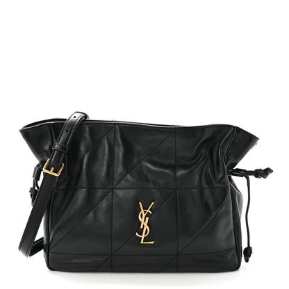 Saint Laurent Lambskin Matelasse Monogram Medium Jamie Shoulder Pouch Bag Black 1 of 9