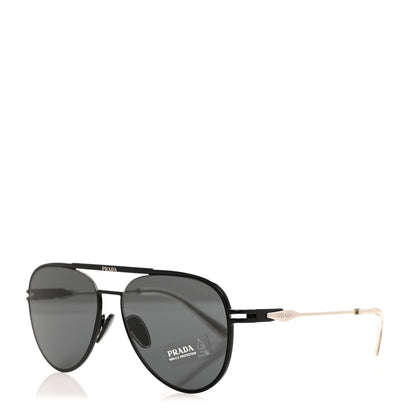Prada Aviator Sunglasses SPR 54Z Slate Gray Black 1 of 8