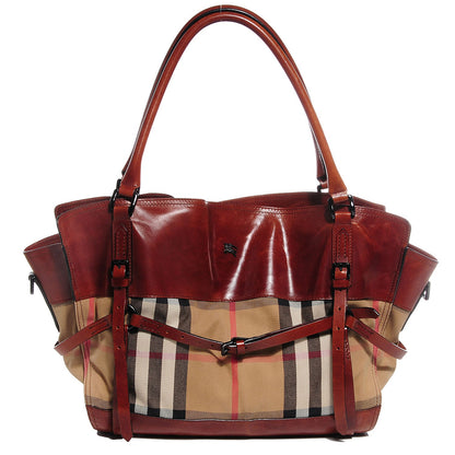 Burberry Bridle Calfskin House Check Tote 1 of 8