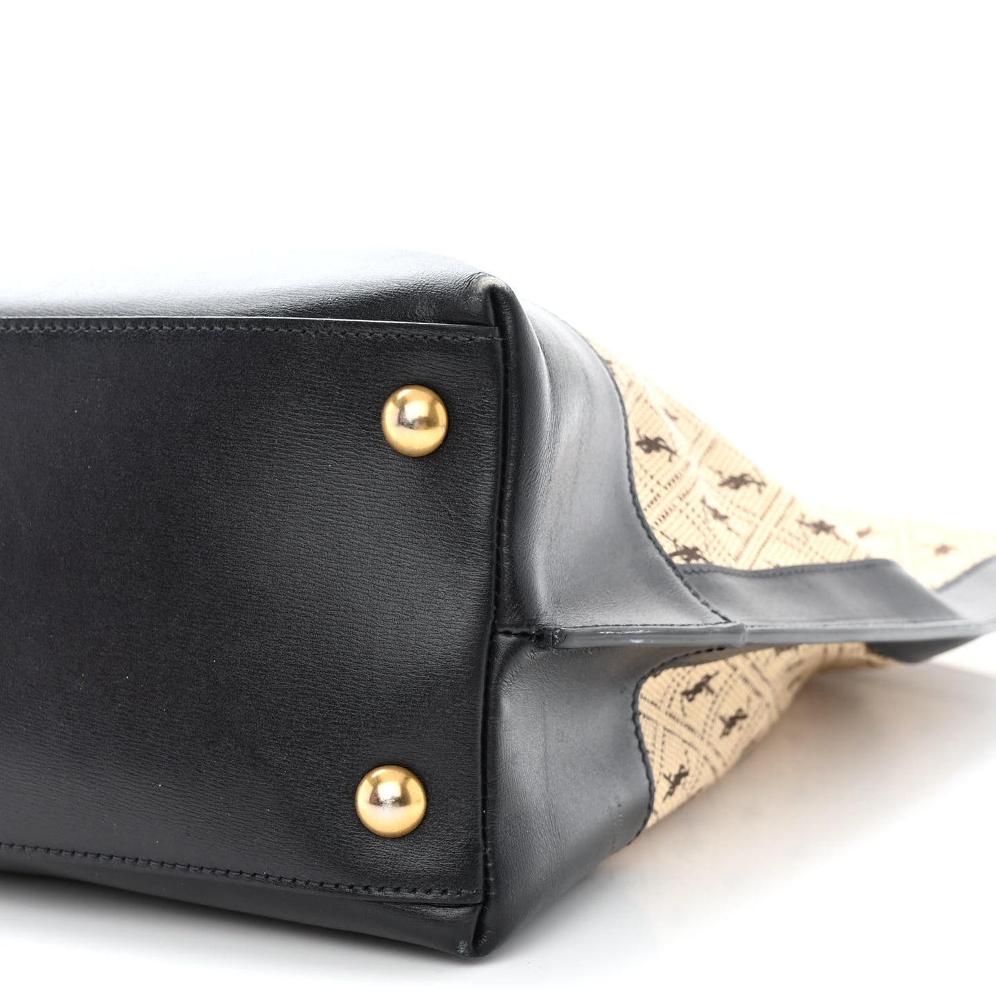 Canvas All-Over Monogram Cabas Tote Beige Black