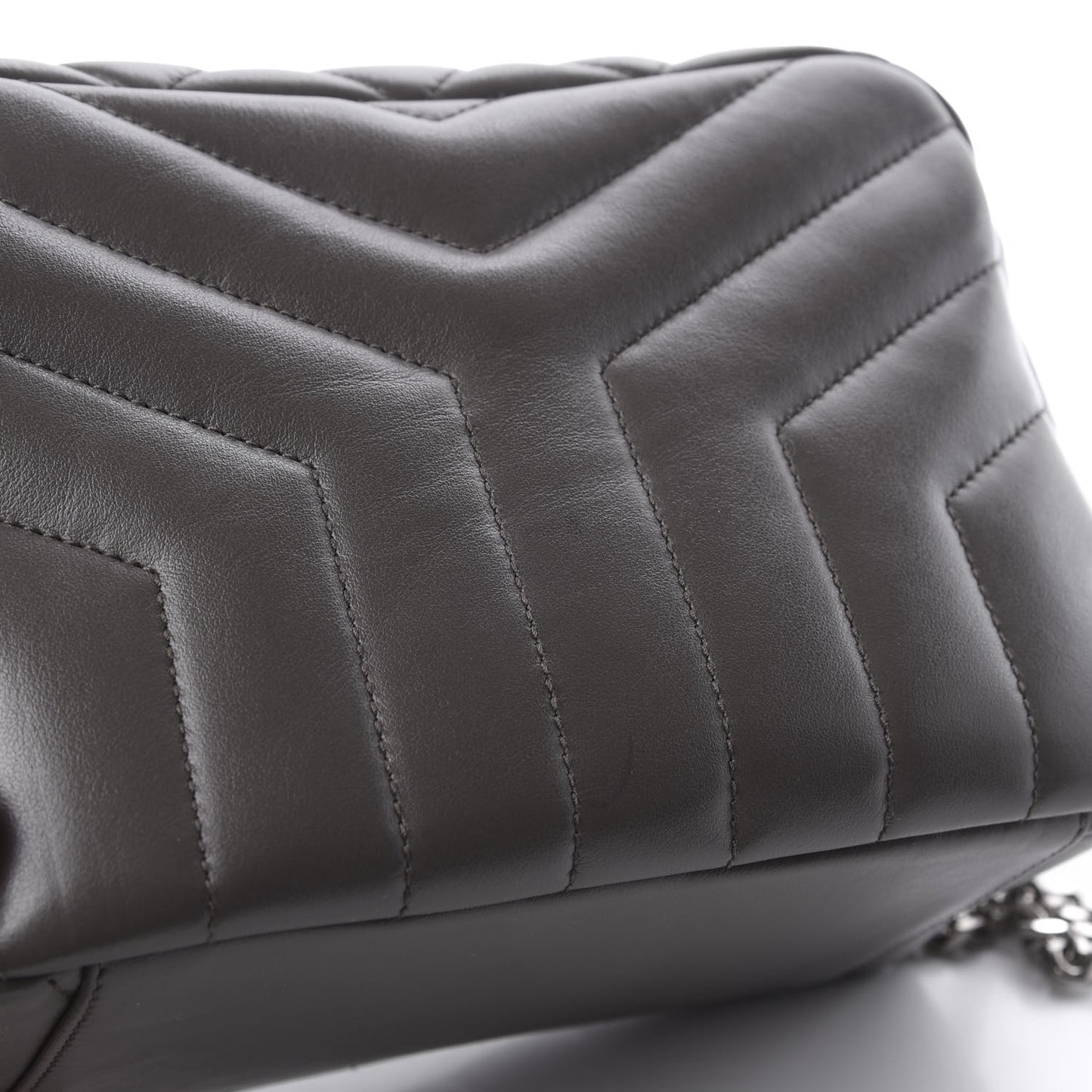 Calfskin Y Quilted Monogram Small Loulou Bowling Bag Earth