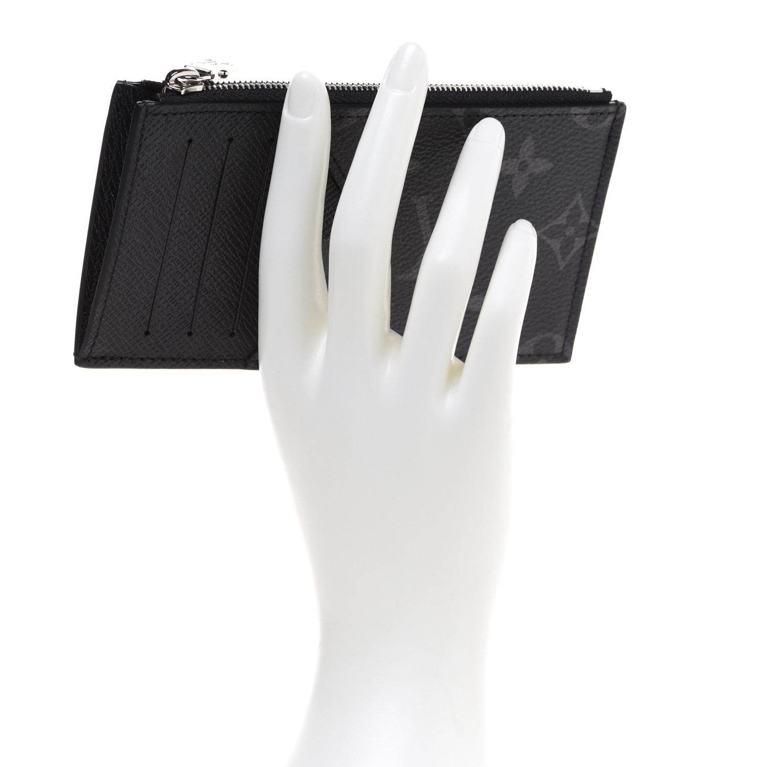 Louis Vuitton Monogram Eclipse Taiga Coin Card Holder 2 of 7