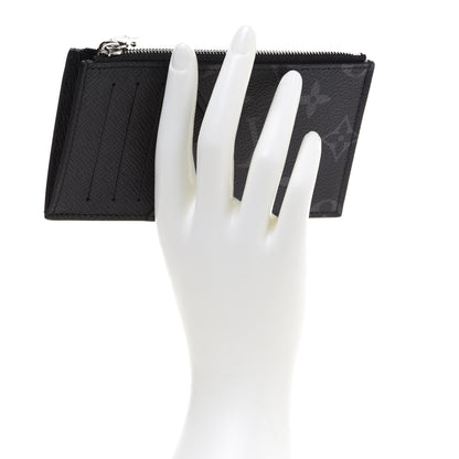 Louis Vuitton Monogram Eclipse Taiga Coin Card Holder 2 of 7