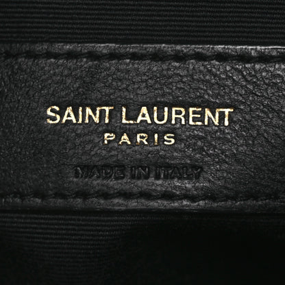 Saint Laurent Grain De Poudre Matelasse Chevron Quilted Round Vinyle Camera Bag Black 6 of 12