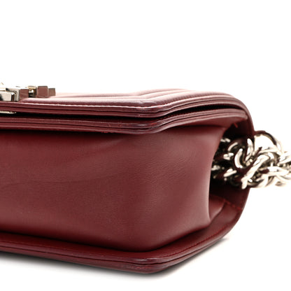 Chanel Calfskin Chevron Quilted Small Boy Flap Burgundy 10 of 13